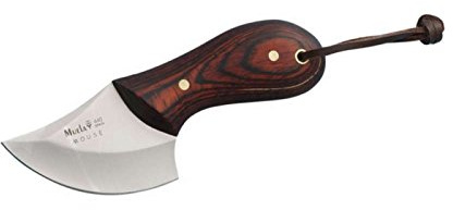 ELECTROPOLIS Jagdmesser Muela Mouse gepressten Holzgriffe Korallen, Abdecker, Integral, 5,5 cm Blatt-Mehrzweckgeschenkkarte +