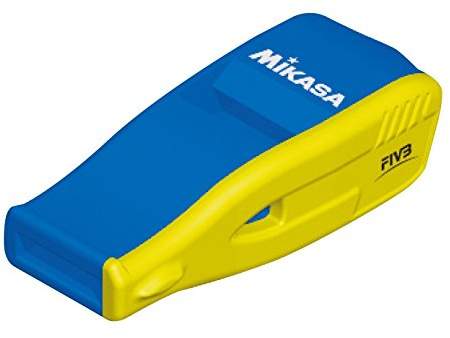 Mikasa Beatmaster FIVB Schiedsrichterpfeife, Gelb/Blau, 1987