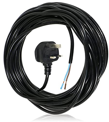 SPARES2GO XL Extra Long 12M Metre Black Cable Mains Power Lead for Shark Vacuum Cleaner (UK Plug)
