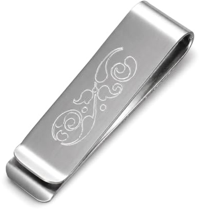 STERLL Clip Para Billetes De Hombre En Plata 925 Pulida Con Diseño Elaborado