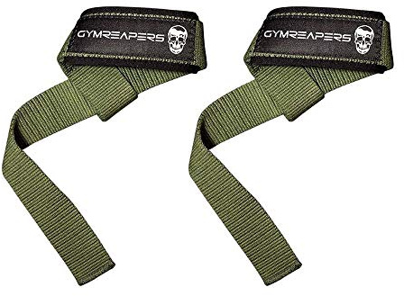 Gymreapers Lyftande handledsremmar för tyngdlyftning, kroppsbyggning, styrketräning, dödlyfts – vadderad neopren med 45 cm bomull