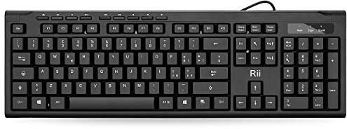 Rii RK907 (layout ITALIANO) - Tastiera con cavo USB e tastierino numerico