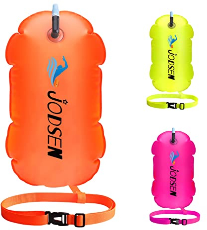 Bouée de Natation,Flotteur Natation Extérieur,Bouée Gonflable Sac Étanche,d'air Remorquage,Nageurs Sports en Eau Libre Snorkeling Accessoires d'entraînement Triathlètes,Bulle Très Visible (Orange)