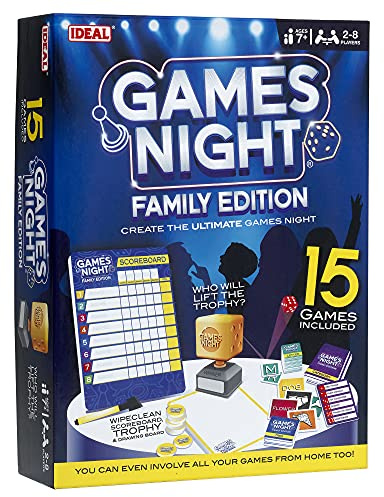 Ideal | Games Night - Family Edition: Create the ultimate game night with 15 games included! | Family Games | For 2-8 Players | Ages 7+