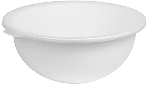 Rotho 1026201100 Caruba Schüssel Deckel, lebensmittelechter Kunststoff (PP) BPA-frei, Weiss/transparent, 4.8l