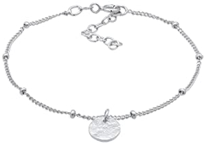 Elli Damen Kugel Plättchen Disc Gehämmert in 925 Sterling Silber