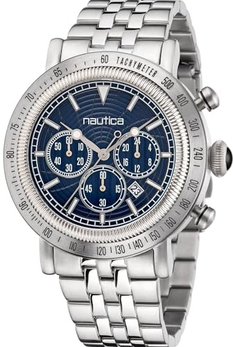 Nautica Reloj Spettacolare Reissue para Caballero NAPSPF203, Plata, Pulsera