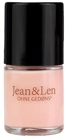 Jean & Len plant-based nail polish Soft Rosé (205), schnelltrocknende Textur, hochpigmentierte Formel, pflanzenbasierter & veganer Nagellack, mit breitem Pinsel, ohne Silikone & Parabene, 12 ml