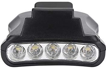 HERCHR 5x4.5cm/1.97x1.8inch Hat Headlamp, LED Clip on Cap Lights Waterproof Bright Hat Flashlight Portable Headlamp 5 LEDs Cap Clip Head Lamp Light Head Lamp for Fishing Camping Baseball Caps