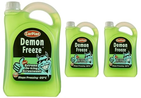 CarPlan Demon Freeze - Combined Wind screeen Deicer and Car Screenwash for Winter - Melts down to -20C, 7.5 Litres (3 Packs of 2.5L)