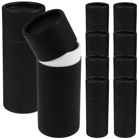 TOVINANNA 10 Pack Cylindrical Paper Boxes 30Ml Essential Oil Bottle Packaging Boxes Kraft Tube with Lid for Dropper Bottles Tea Candy Storage and Gift Wrapping