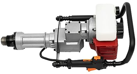 2-takts bensin stolpe 2,3 hk T stolpe stängselstolpe handtag staket 52 CC med 2-post drivhuvud (55 mm/70 mm) bensin post driver, 1 l bränsletank kapacitet