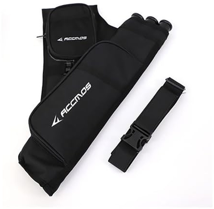 Freccia Supporto Vaso per Frecce Tri-barile Faretra Appendibile Anca in Vita Faretra Per Arco Compound Arco Ricurvo Tiro con l'arco (Right Hand Black)