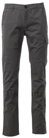 Pantalone estivo Stretch Summer, in cotone, con passanti ed elastico in vita. Chiusura con zip e bottone. taschino porta monete e porta metro laterale (IT, Testo, L, Regular, Regular, SMOKE)