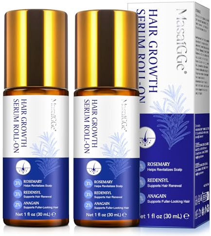 Suero Crecimiento Capilar Roll-On 60 ml, Suero Anticaída Cabello con Redensyl, Biotina, Anagain y Aceite de Romero,Hair Growth Serum, Cuidado del Cuero Cabelludo para Cabello Fino y Debilitado, Unisex
