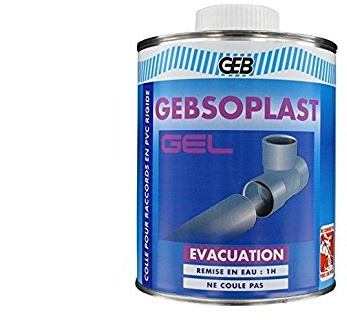 GEB 504711 Gebsoplast Colle évacuation en gel pour raccords en PVC rigide Pot 250ml