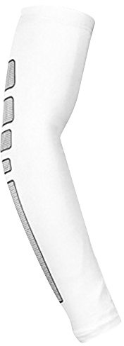 Manga De Codo De Compresión Elástica Para Hombre Ajuste Brace Guard-Un Par Blanco L
