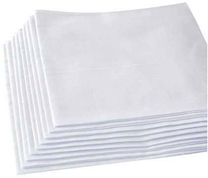 Women s Handkerchiefs 100% Cotton Handkerchiefs Pack of 12, 12 inch, White