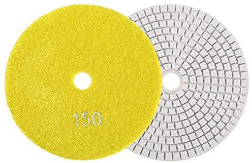 FTVOGUE 5 '' pulgadas 125 mm Discos de esmerilado Húmedos de pulido de diamante Lijado lija Ruedas para mármol de granito de hormigón(150)