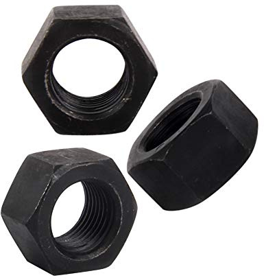 Yudesun Herramientas Ferretería Hexagonales Tuercas de Seguridad - Acero al Carbono Hexágono Cabeza Hilo Insertar Tuerca de Bloqueo Negro M12 x 1.25mm Pitch