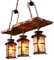 Vintage Pendellampe E27 Industrielle Pendelleuchte Retro Holz Hängeleuchte Schwarz Eisen und Glas Lampenschirm Höhenverstellbar Loft Kronleuchter Innen Hängelampe für Esszimmer Wohnzimmer Bar Cafe