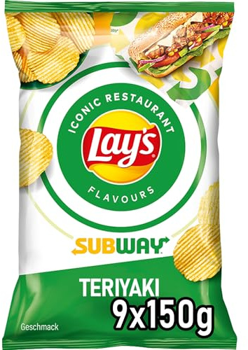Lay's Teriyaki - Knusprig gewürzte Kartoffelchips für eine gelungene Party (9 x 150 g) (Verpackungsdesign kann abweichen)