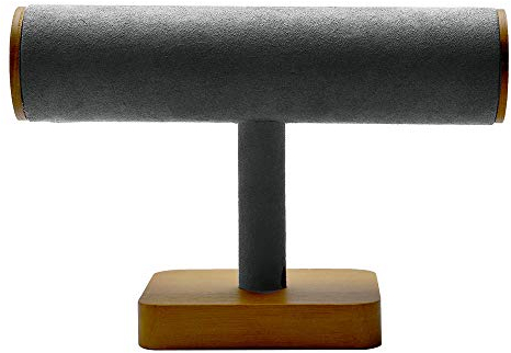 Oirlv Supporto Per Display,In Legno Massiccio,Per Orologio, Fascia Per La Fronte E No,Colore: Grigio Scuro,Cod.No