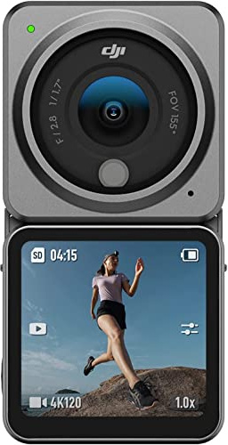 DJI Action 2 Dual-Screen Combo WITHOUT Magnetic Protective Case (32GB), 4K Action Camera with Dual OLED Touchscreens, 155° FOV, Magnetic Attachments, Underwater Camera Ideal (Renewed)