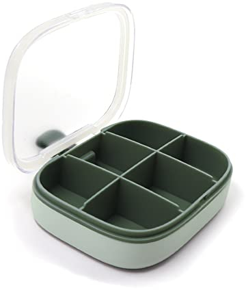 Pillen-Organizer, Tablettenbox, Pillendose 6 Fächer Handlicher Medikamentenbox, Reise Pillendose zur Aufbewahrung von Vitaminen, Fischöl oder kleinen Tabletten