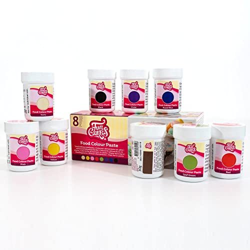 AOS Set | 9x 30g Lebensmittelfarbe Set incl. Braun | Paste Farben Set für Torten, Kuchen | hochkonzentriert & intensiv