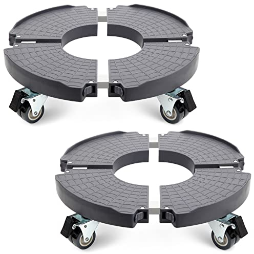 Nefish Lot de 2 supports de plantes avec roulettes robustes pour plantes de 199,6 kg réglables de 38,1 à 53,3 cm avec roulettes verrouillables, chariot de fleurs pour intérieur et extérieur
