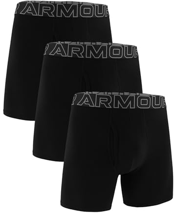 Under Armour 3-Pack Performance Cotton Boxer Brief, 6 Inseam, All-Day Comfort & Ultra-Soft Ropa Interior de Hombres Niños (Pack de 3)