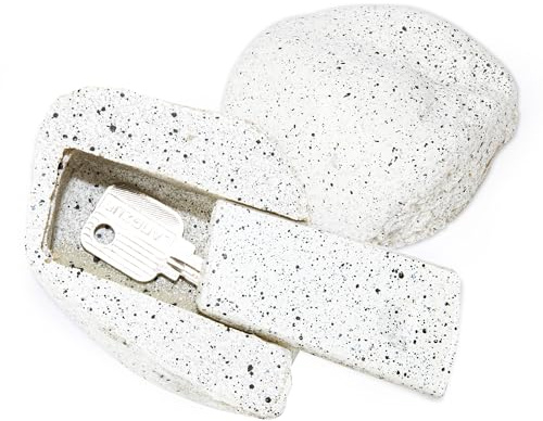 Fake Rock - Stone Look - Hidden Safe for Outdoor Secret Storage Box for Keys, Fake Stone Key Hider for Outdoor Garden or Yard - 1 Pack