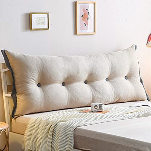 Reading Pillow Soft Cushion with TieLace for Sofa Bed Double Upholstered Headboard Cushion Large Back Cushion for Bed E59x25.6/150x65cm