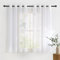 KGORGE Gardinen Kurz Fenster Stores Gardinen mit Ösen 2er Set H 137 x B 140 cm Transparent Weiß Küchenfenster Vorhang Badezimmer Fenster Durchsichtig Voile Vorhänge Weiss Sheer Curtains.