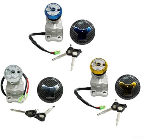 Juego de cerradura de motocicleta Nmax155 con encendido y cubierta de tanque de combustible (plata)