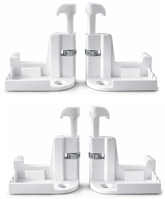 TELKES - Confezione da 2 fermi per zanzariera avvolgibile, colore bianco, blocco regolabile con dado freno gancio di ricambio ancoraggio resistente, fermo di ricambio compatibile fermo sicuro (2