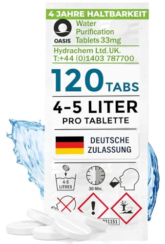 Wicked Chili Wasserreinigungstabletten (120 Stk. je 4-5 Liter Trinkwasser)