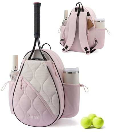 Sucipi Tennis Backpack for Women, Water-Resistant and Machine Washable Tennis Racket Backpack, Lightweight Sports Bag for Pickleball, Badminton