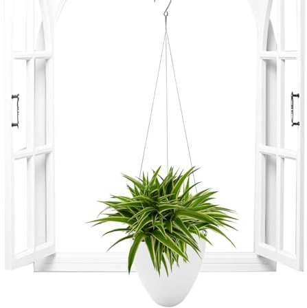 Macetas de interior, maceta de riego automático para interiores, diseño moderno, duradero, estilo colgante, depósito de agua, construcción ligera, uso versátil, ideal para pared, ventana,