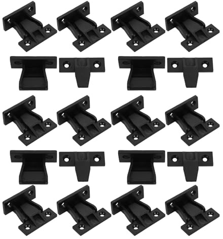 Cabilock 16 Sets Adjustable Kitchen Cabinet Panel Clips with Push-in Plastic Corner Brackets, Furniture Connecting Fittings for Living Cabinets and Drawer Front Fixing