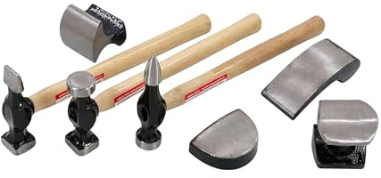 Neilsen CT2310 7pc Body Repair Kit – Panel Beating Set with Bumping, Pick & Finish, Reverse Curve Hammers – Curved, Double-End, Shrinking & Utility Dollies