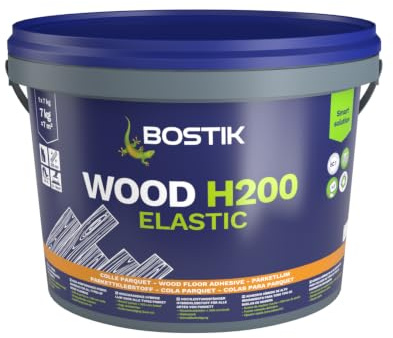 Bostik WOOD H200 ELASTIC-P parkettlim, professionellt lim, massivt och laminerat parkett, MS Polymere-teknik med hög prestanda, 7 kg hink