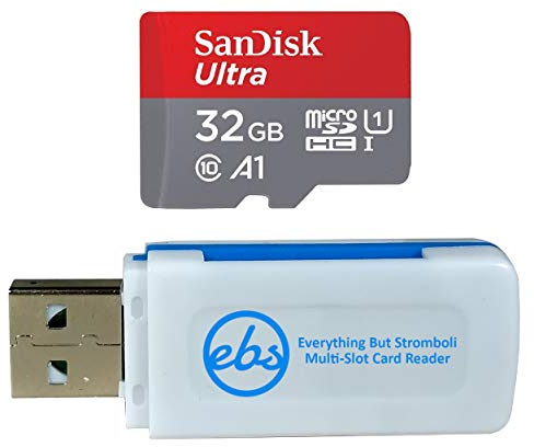 SanDisk 32GB Micro SDHC Ultra Memory Card Class 10 UHS-1 Works with Nintendo Switch Lite Gaming System (SDSQUAR-032G-GN6MN) Bundle with (1) Everything But Stromboli Micro SD Multi-Slot Card Reader