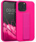 kwmobile Carcasa Compatible con Apple iPhone 13 Pro MAX - Funda para móvil con Soporte y Agarre para Dedo Rosa neón