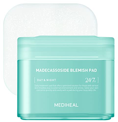 MEDIHEAL Madecassoside Blemish Pad - Square Cotton Facial Toner Pads with Centella Asiatica & Madecassoside – Anti Blemish Face Pads to Improve Uneven Skin Tone - Vegan Face Gauze Pads, 100 Pads