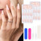 Kiiwah Aurora Pink French Press-on Nails Set, Mandel Lang Fake Nails FrenchTips, Nagelfeilen, Nagelhautstäbchen, Künstliche Fingernägel Set Zum Aufkleben, False Nails Frenchfür Frauen