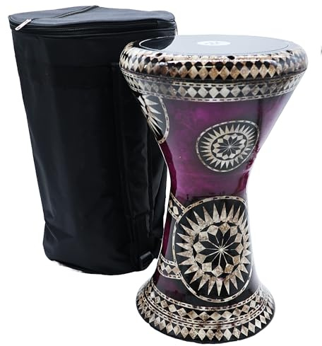 The 18 '' Sombaty Horizon Zaza Percussion Egyptian Style Darbuka With 9'' Drum Head (Purple Haze-9'')