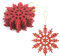 SULOLI 12 Pezzi Glitter Fiocchi di Neve,10 cm,Decorazioni da Appendere per Albero di Natale (Rosso)