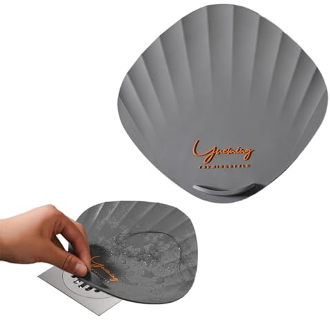 FIMWOLZ 1 Pezzo Tappo di Scarico Versatile per Bagno e Lavello Cucina - Copertura Quadrata in Silicone Premium per Doccia e Vasca da Bagno (Grigio)